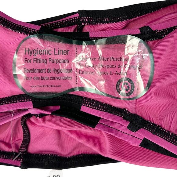 2/$30 NWT Michael Kors High-Waisted Striped Bikini Bottom Pink Black Size M - Picture 5 of 8